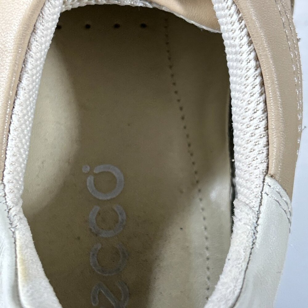ECCO Womens Casual Suede Leather Sneakers Size 9.5 EU 40 Arch Support Lace Beige - Picture 11 of 13
